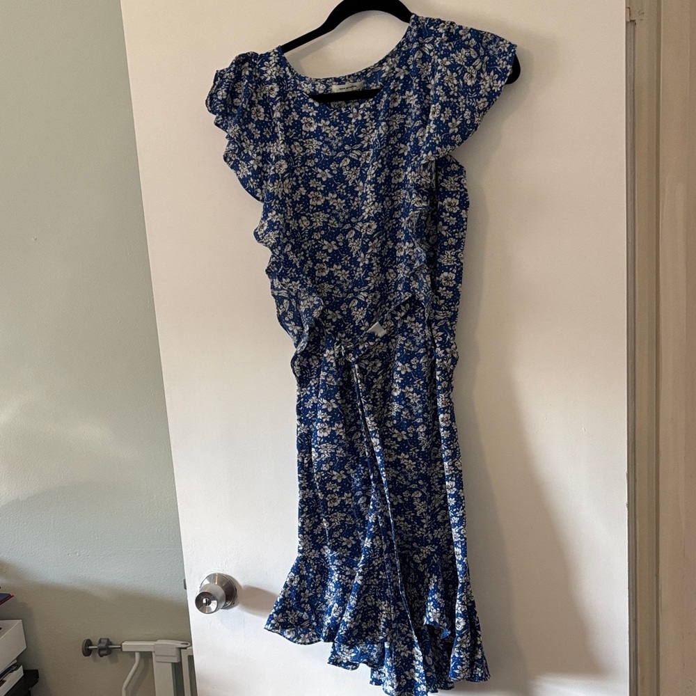 Blue Floral Midi Dress